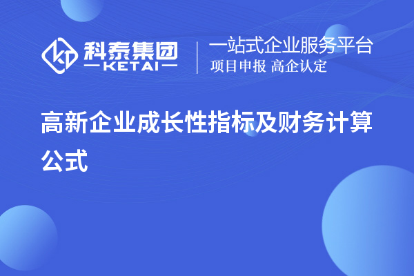 高新企業(yè)成長性指標(biāo)及財(cái)務(wù)計(jì)算公式