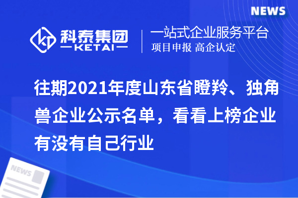 往期2021年度山東省瞪羚、獨(dú)角獸企業(yè)公示名單，看看上榜企業(yè)有沒有自己行業(yè)