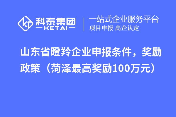 山東省瞪羚企業(yè)申報條件,獎勵政策(菏澤最高獎勵100萬元)