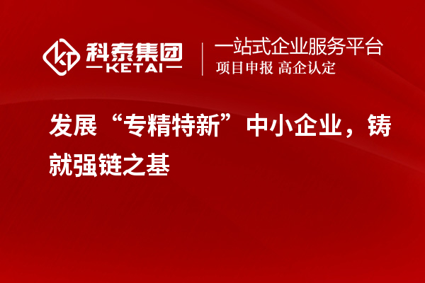 發(fā)展“專精特新”中小企業(yè)，鑄就強(qiáng)鏈之基