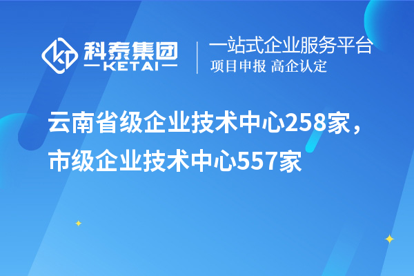 云南省級企業(yè)技術(shù)中心258家，市級企業(yè)技術(shù)中心557家