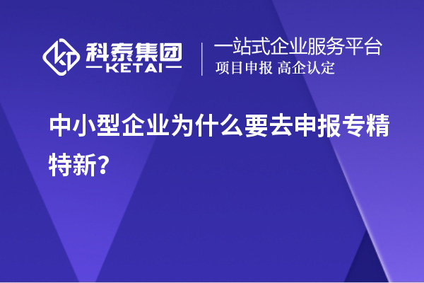中小型企業(yè)為什么要去申報專精特新?