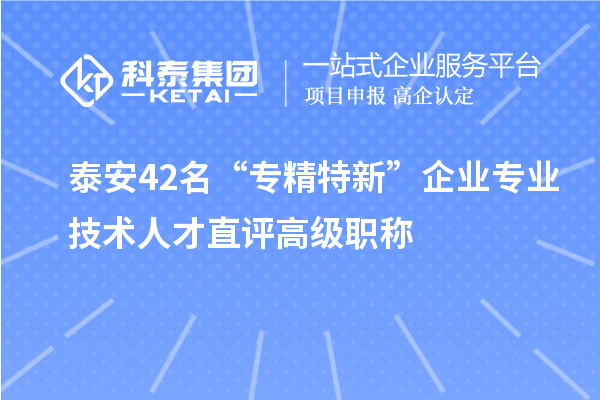 泰安42名“專精特新”企業(yè)專業(yè)技術(shù)人才直評高級職稱