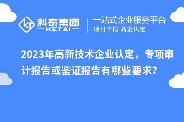 2023年高新技術(shù)企業(yè)認(rèn)定，專項審計報告或鑒證報告有哪些要求？