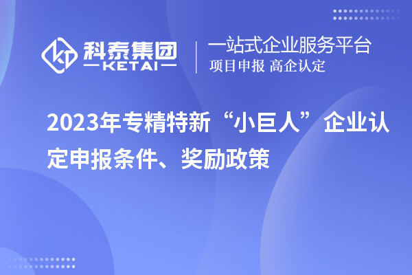 2023年專精特新“小巨人”企業(yè)認(rèn)定申報(bào)條件、獎(jiǎng)勵(lì)政策