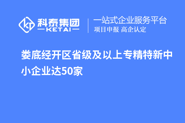 婁底經(jīng)開區(qū)省級及以上專精特新中小企業(yè)達50家
