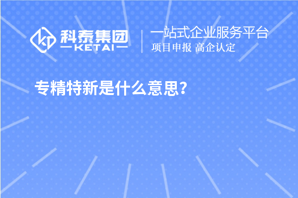 專精特新是什么意思？