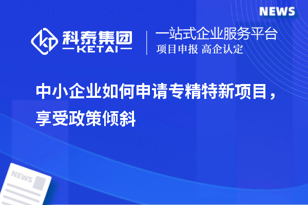 中小企業(yè)如何申請(qǐng)專精特新項(xiàng)目，享受政策傾斜