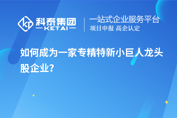 如何成為一家專精特新小巨人龍頭股企業(yè)?