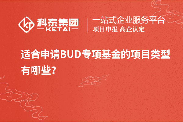 適合申請(qǐng)BUD專項(xiàng)基金的項(xiàng)目類型有哪些？