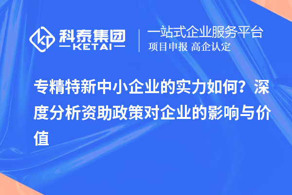 專精特新中小企業(yè)的實力如何？深度分析資助政策對企業(yè)的影響與價值