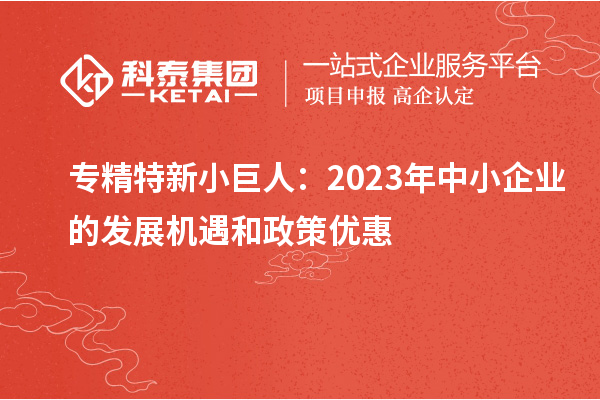 專精特新小巨人:2023年中小企業(yè)的發(fā)展機(jī)遇和政策優(yōu)惠