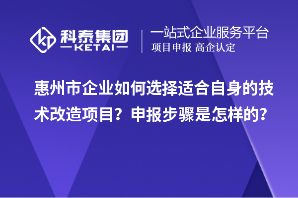 惠州市企業(yè)如何選擇適合自身的技術(shù)改造項(xiàng)目？申報(bào)步驟是怎樣的？