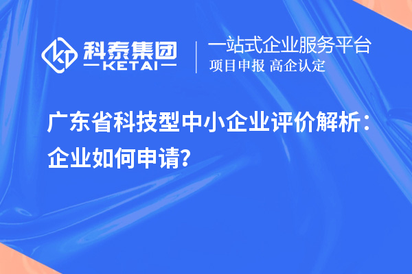 廣東省科技型中小企業(yè)評價解析：企業(yè)如何申請？