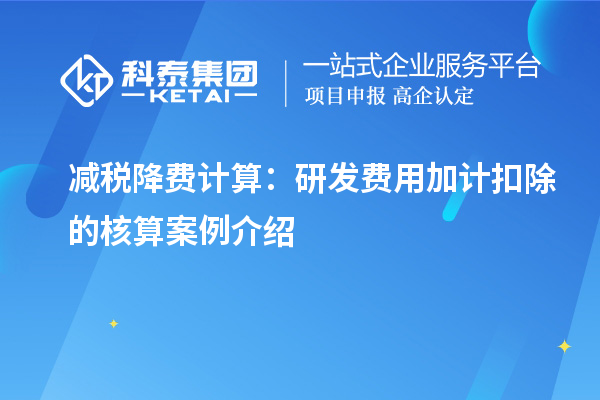 減稅降費(fèi)計算：研發(fā)費(fèi)用加計扣除的核算案例介紹
