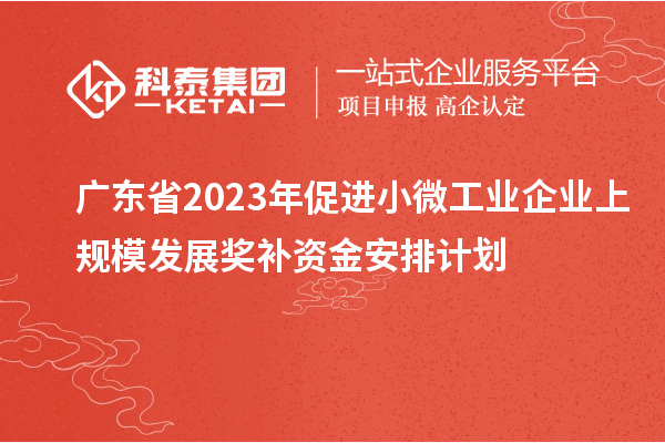 廣東省2023年促進(jìn)小微工業(yè)企業(yè)上規(guī)模發(fā)展獎(jiǎng)補(bǔ)資金安排計(jì)劃