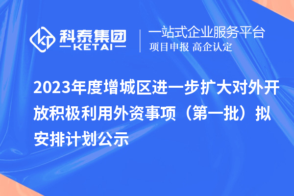2023年度增城區(qū)進(jìn)一步擴(kuò)大對(duì)外開放積極利用外資事項(xiàng)(第一批)擬安排計(jì)劃公示