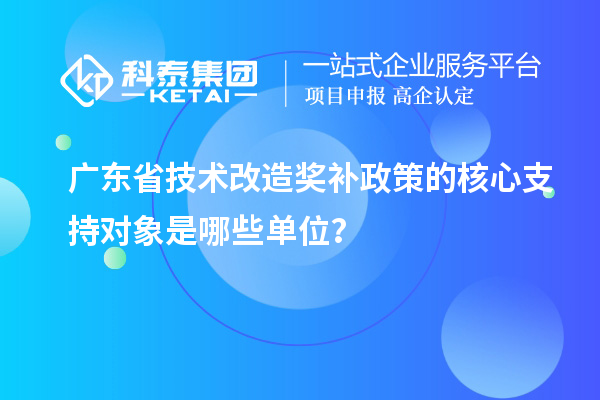 廣東省技術改造獎補政策的核心支持對象是哪些單位？