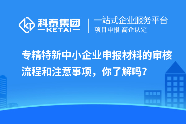 專精特新中小企業(yè)申報(bào)材料的審核流程和注意事項(xiàng)，你了解嗎？