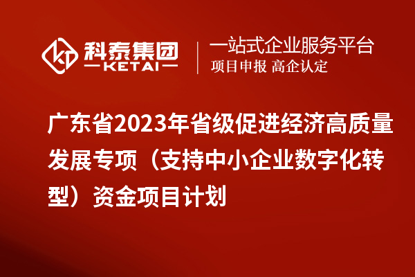 廣東省2023年省級(jí)促進(jìn)經(jīng)濟(jì)高質(zhì)量發(fā)展專(zhuān)項(xiàng)（支持中小企業(yè)數(shù)字化轉(zhuǎn)型）資金項(xiàng)目計(jì)劃
