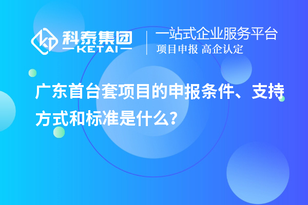 廣東首臺套項目的申報條件、支持方式和標準是什么？