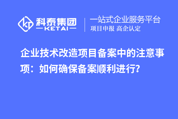 企業(yè)技術改造項目備案中的注意事項：如何確保備案順利進行？