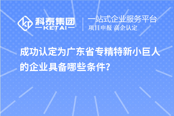 成功認定為廣東省專精特新小巨人的企業(yè)具備哪些條件？