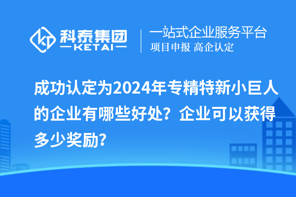 成功認(rèn)定為2024年專精特新小巨人的企業(yè)有哪些好處？企業(yè)可以獲得多少獎(jiǎng)勵(lì)？