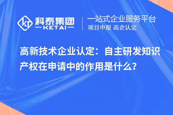 高新技術(shù)企業(yè)認定:自主研發(fā)知識產(chǎn)權(quán)在申請中的作用是什么?