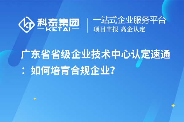廣東省省級(jí)企業(yè)技術(shù)中心認(rèn)定速通：如何培育合規(guī)企業(yè)？