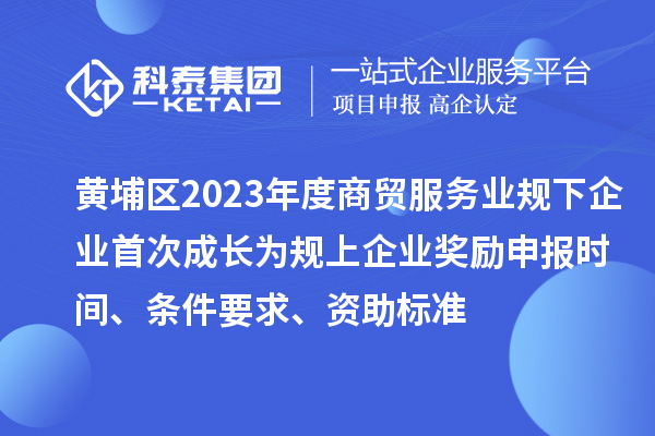 黃埔區(qū)2023年度商貿(mào)服務(wù)業(yè)規(guī)下企業(yè)首次成長為規(guī)上企業(yè)獎勵申報時間、條件要求、資助標準