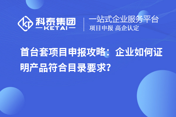 首臺套項目申報攻略：企業(yè)如何證明產(chǎn)品符合目錄要求？