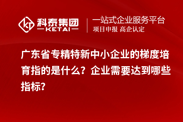 廣東省專精特新中小企業(yè)的梯度培育指的是什么？企業(yè)需要達(dá)到哪些指標(biāo)？