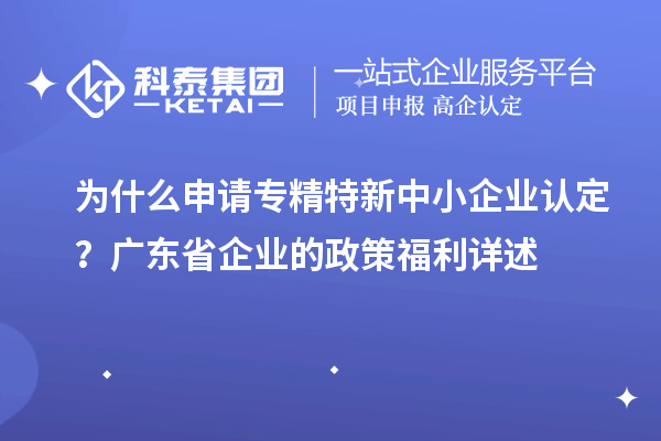 為什么申請專精特新中小企業(yè)認定?廣東省企業(yè)的政策福利詳述