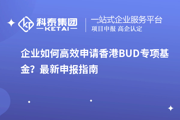 企業(yè)如何高效申請香港BUD專項基金？最新申報指南