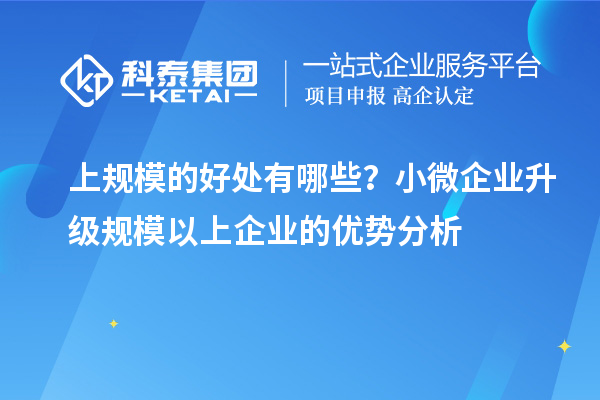 上規(guī)模的好處有哪些？小微企業(yè)升級規(guī)模以上企業(yè)的優(yōu)勢分析