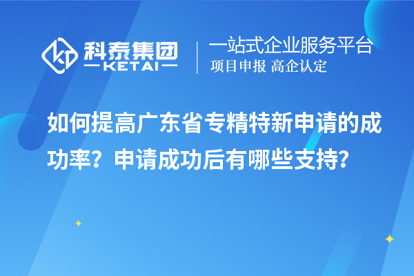 如何提高廣東省專精特新申請的成功率？申請成功后有哪些支持？