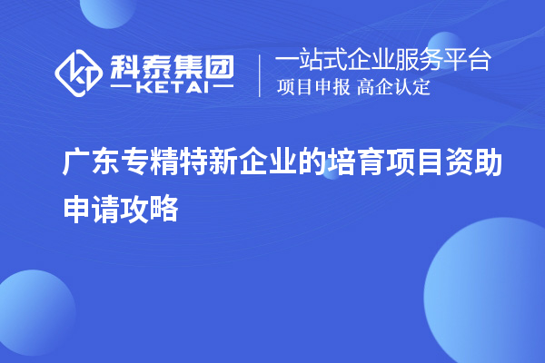 廣東專精特新企業(yè)的培育項目資助申請攻略