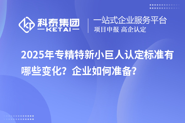 2025年專精特新小巨人認(rèn)定標(biāo)準(zhǔn)有哪些變化？企業(yè)如何準(zhǔn)備？