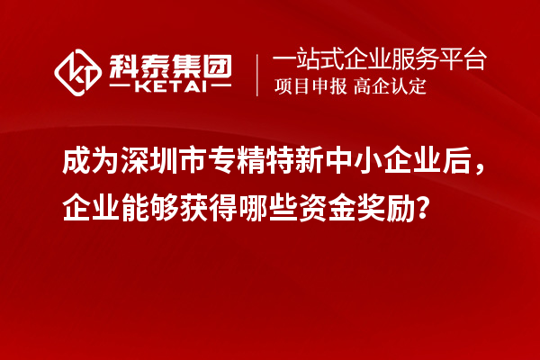 成為深圳市專精特新中小企業(yè)后，企業(yè)能夠獲得哪些資金獎(jiǎng)勵(lì)？
