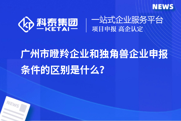 廣州市瞪羚企業(yè)和獨角獸企業(yè)申報條件的區(qū)別是什么？