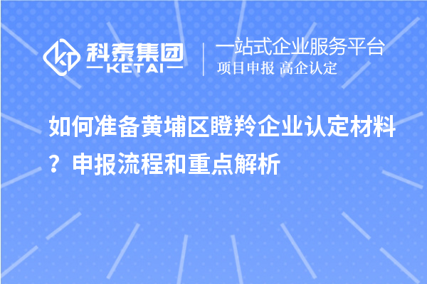 如何準備黃埔區(qū)瞪羚企業(yè)認定材料？申報流程和重點解析
