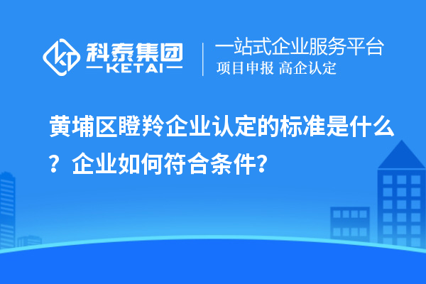 黃埔區(qū)瞪羚企業(yè)認定的標準是什么？企業(yè)如何符合條件？