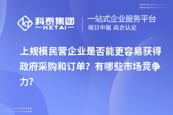 上規(guī)模民營企業(yè)是否能更容易獲得政府采購和訂單？有哪些市場競爭力？