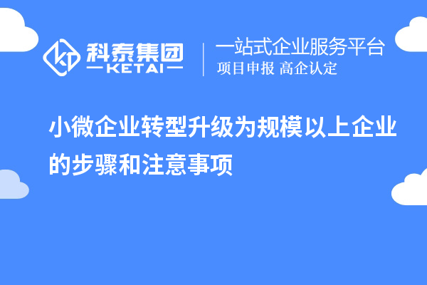 小微企業(yè)轉(zhuǎn)型升級為規(guī)模以上企業(yè)的步驟和注意事項