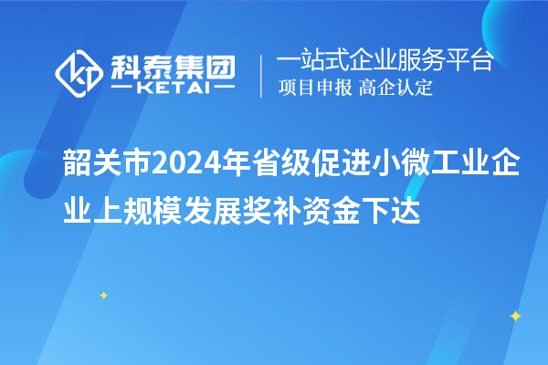韶關(guān)市2024年省級促進(jìn)小微工業(yè)企業(yè)上規(guī)模發(fā)展獎(jiǎng)補(bǔ)資金下達(dá)