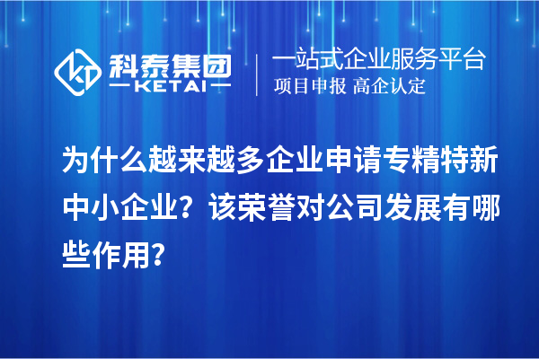 為什么越來(lái)越多企業(yè)申請(qǐng)專精特新中小企業(yè)？該榮譽(yù)對(duì)公司發(fā)展有哪些作用？