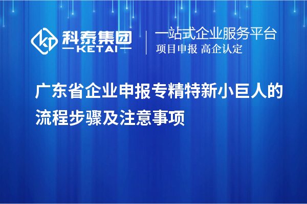 廣東省企業(yè)申報專精特新小巨人的流程步驟及注意事項
