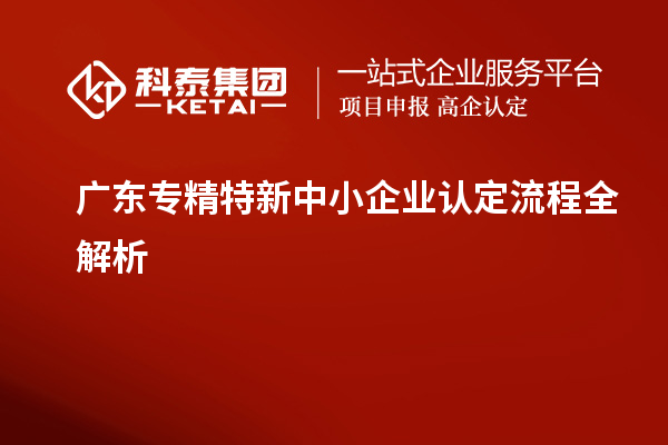 廣東專精特新中小企業(yè)認定流程全解析