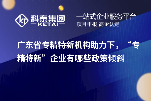 廣東省專精特新機(jī)構(gòu)助力下，“專精特新” 企業(yè)有哪些政策傾斜